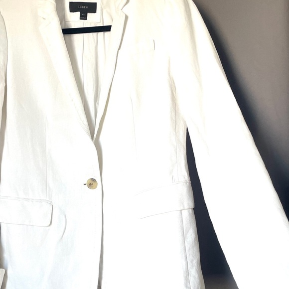 J. Crew TALL Lined Linen Blazer Timeless Classic Minimalist Jacket Beach Casual - Picture 3 of 15